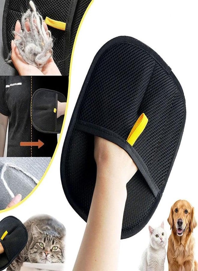SQUISHY 3PCS Pet Hair Remover Glove, Pet Hair Removal Glove, Reusable Cartoon Big Eyes Removal Mitt with Static Charge - Cat Brush Glove for Shedding & Bathing - Image 4